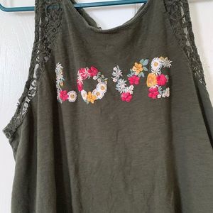 Torrid Green Floral Love Tank Top!